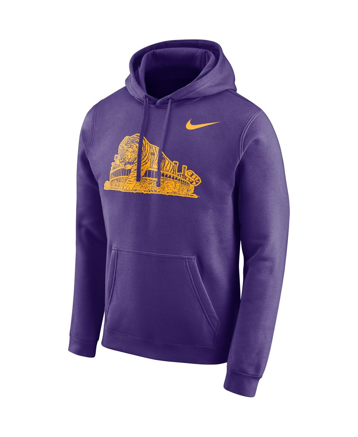 Men's NikeLsu Tigers Vault Club Fleece Pullover Hoodie - Purple