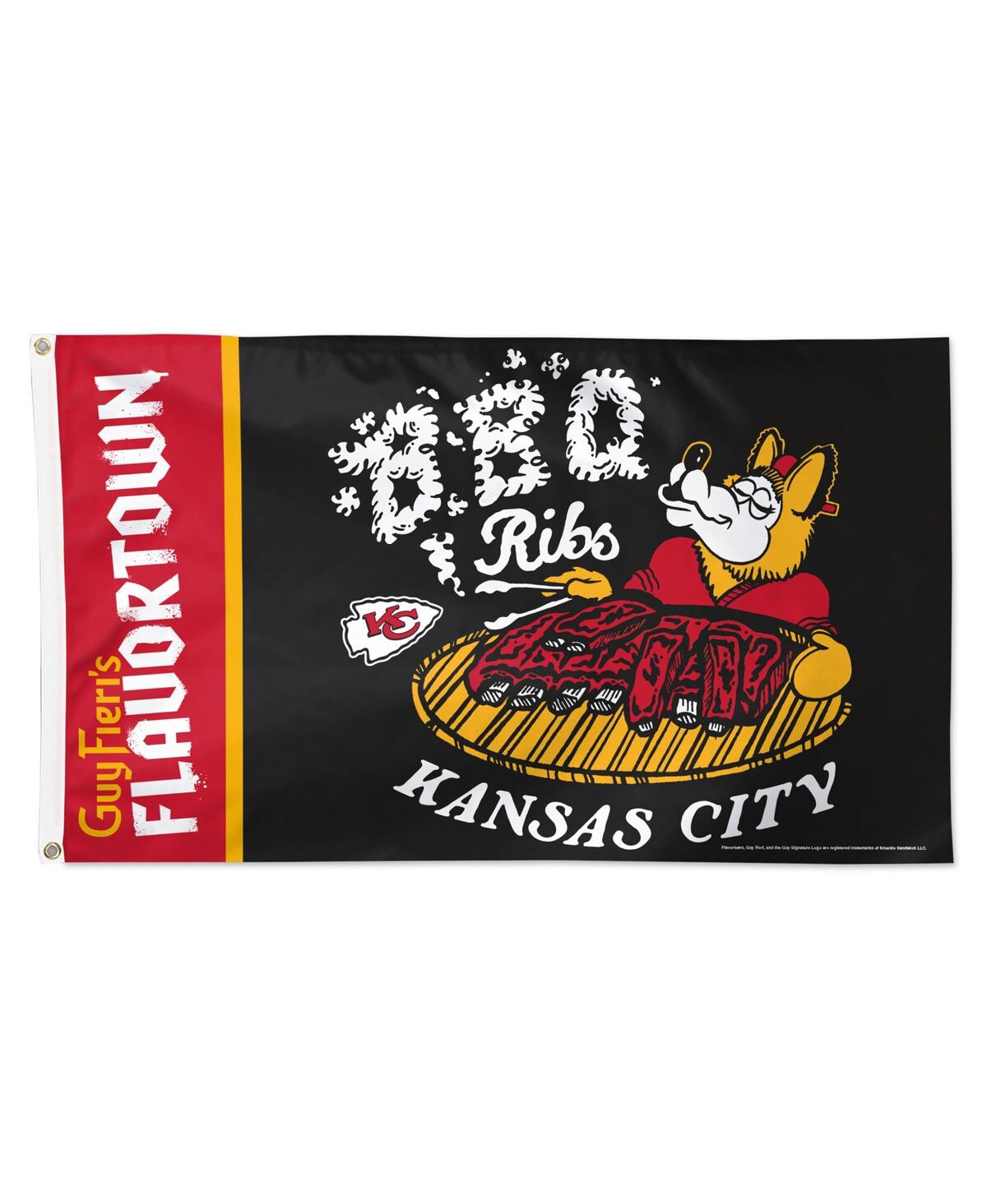 Kansas City Chiefs Nfl x Guy Fieri's Flavortown 3' x 5' One-Sided Deluxe Flag - Red, Black