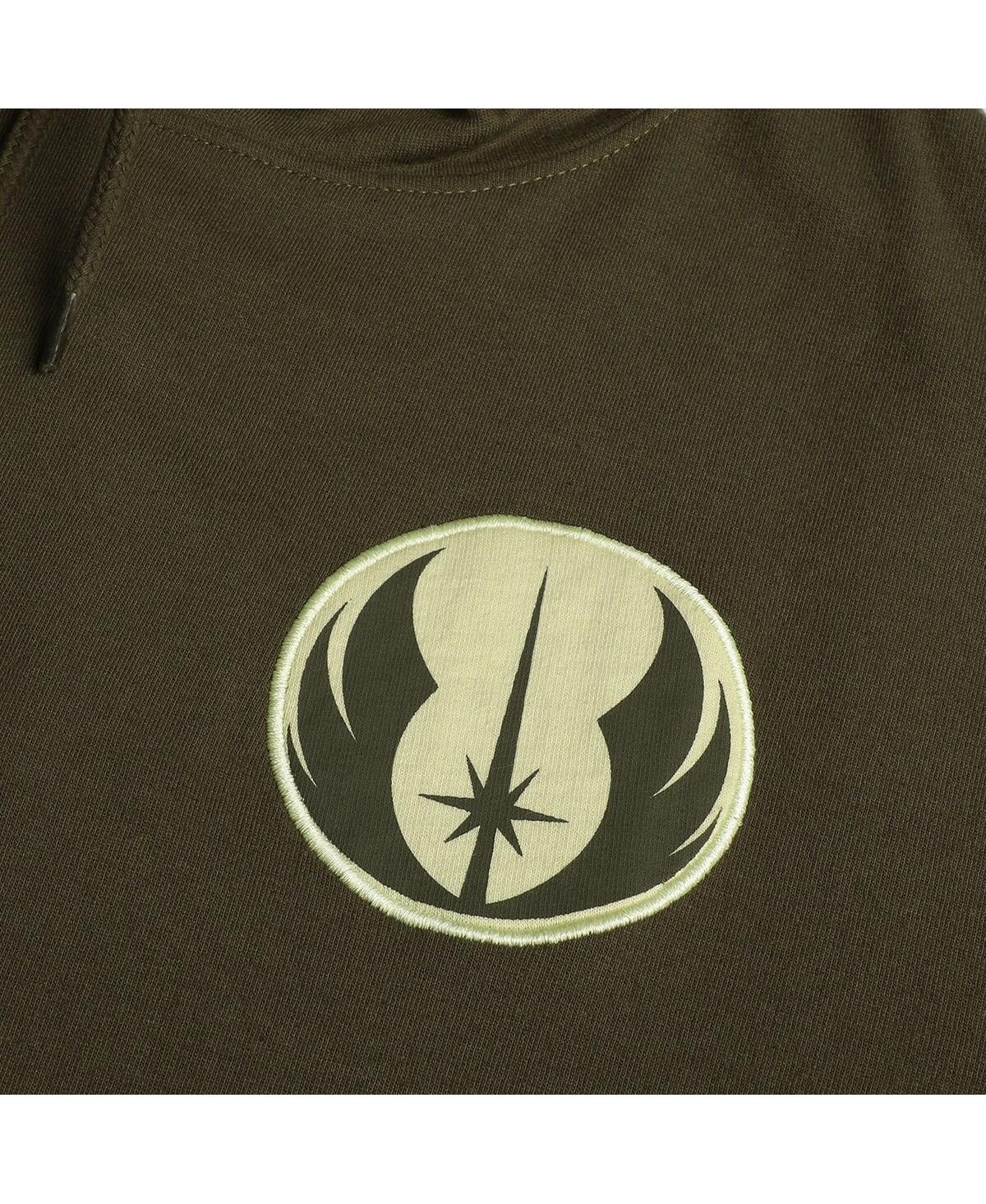 Shop Heroes & Villains Men's And Women's  Olive Star Wars Jedi Master Short Sleeve Pullover Hoodie