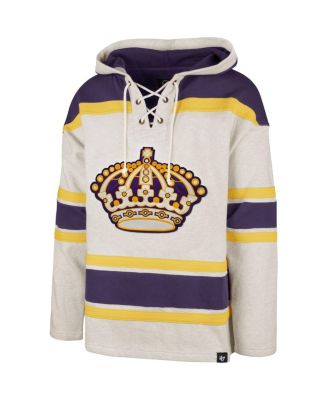 Men's Oatmeal Los Angeles Kings Rockaway Lacer Pullover Hoodie