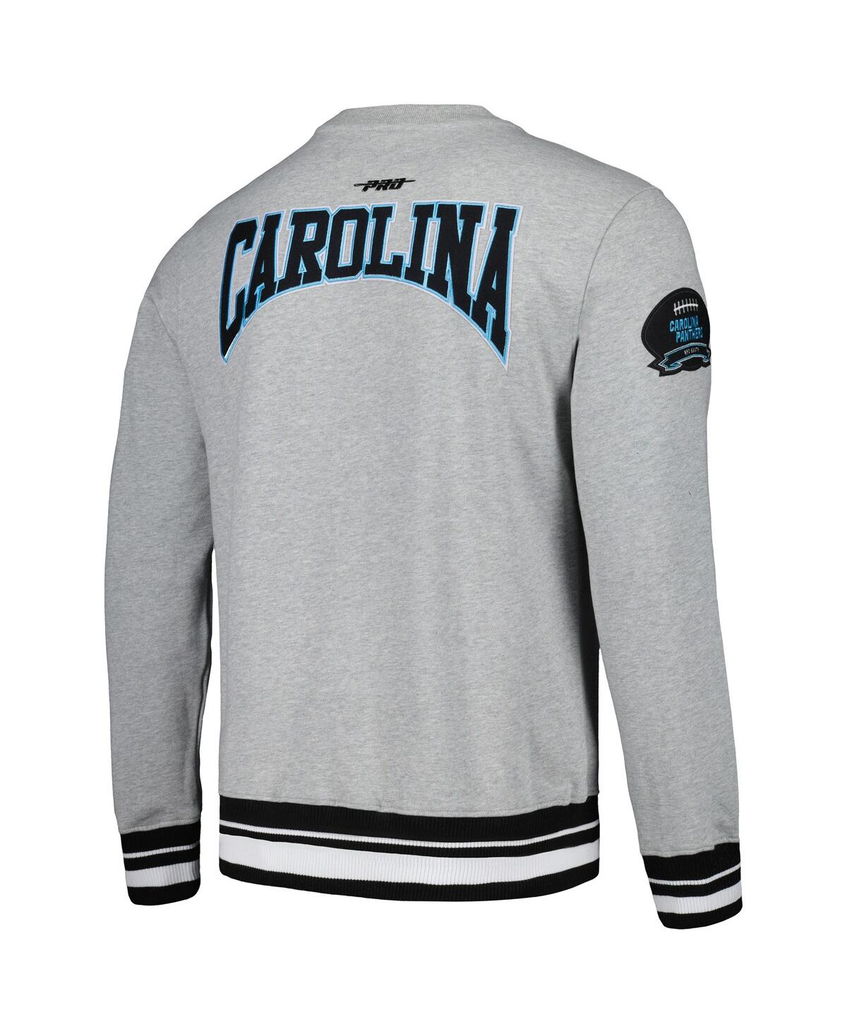 Shop Pro Standard Men's  Heather Gray Carolina Panthers Crest Emblem Pullover Sweatshirt
