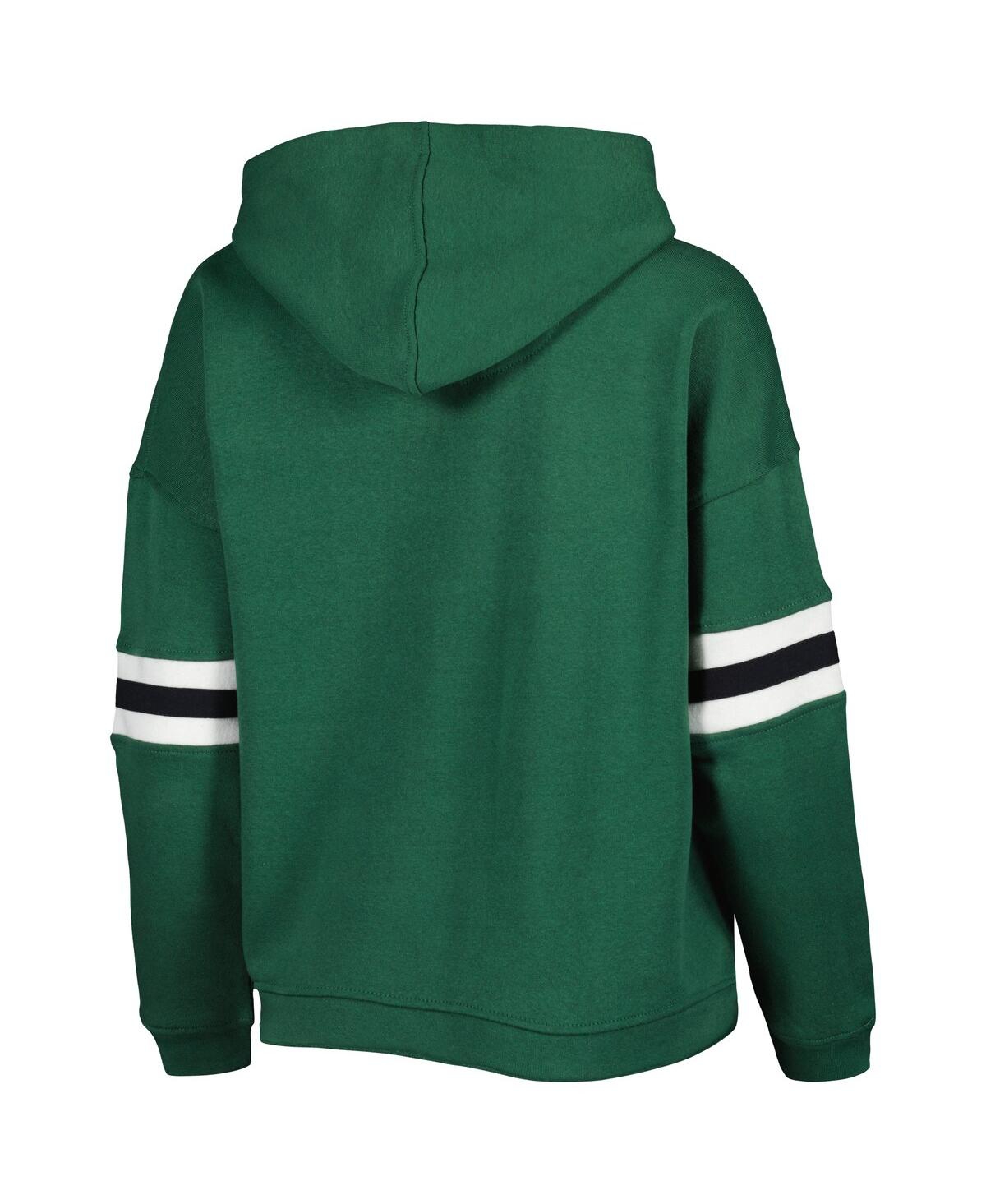 Shop Pressbox Women's  Green Distressed Michigan State Spartans Super Pennant Pullover Hoodie