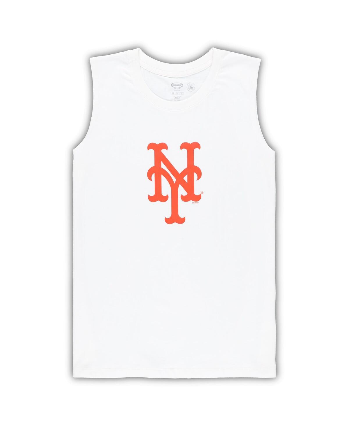 CONCEPTS SPORT WOMEN'S CONCEPTS SPORT WHITE, ROYAL NEW YORK METS PLUS SIZE TANK TOP AND SHORTS SLEEP SET 