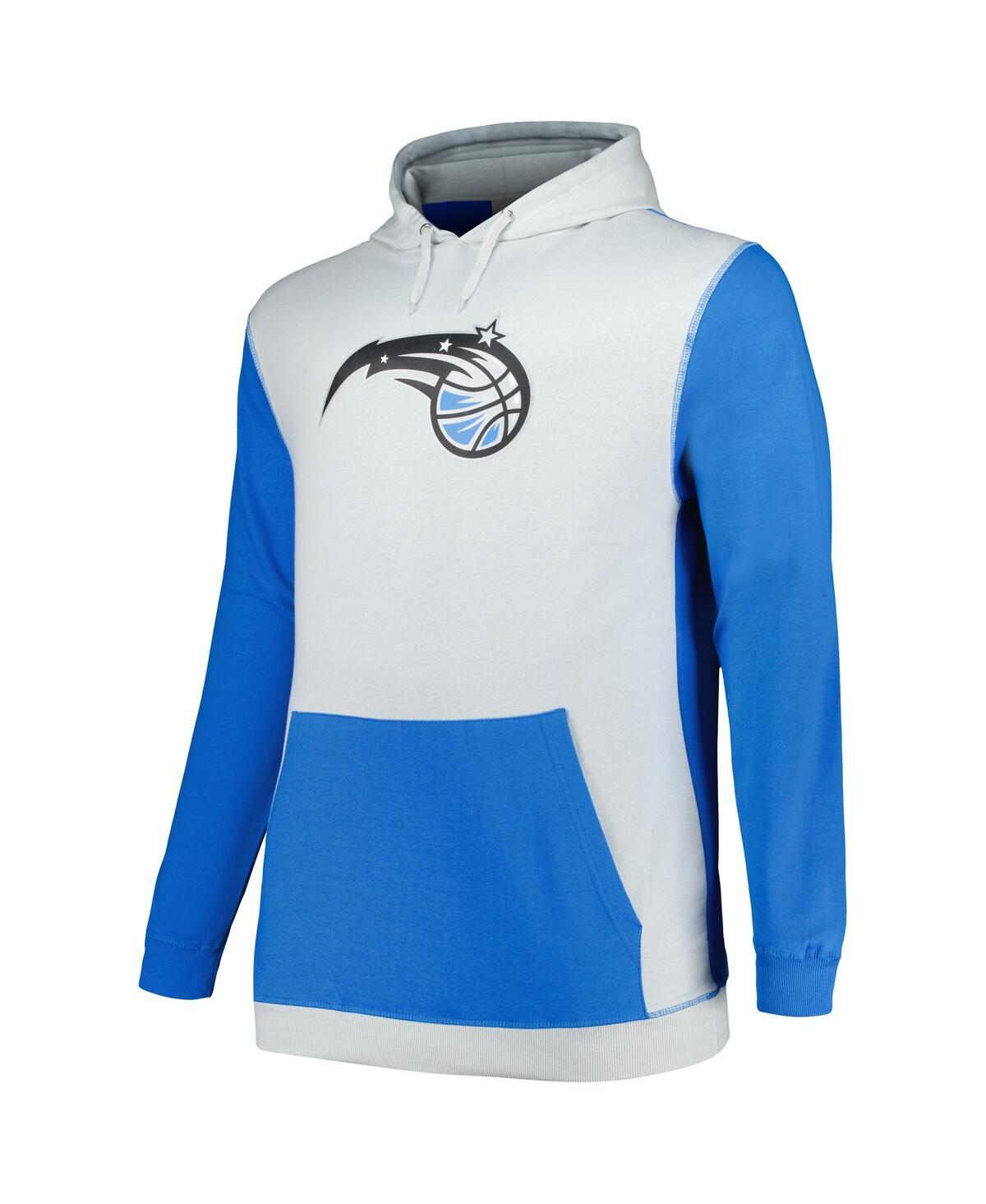 Fanatics Men's  Blue, Silver Orlando Magic Big And Tall Primary Arctic Pullover Hoodie In Blue,silver