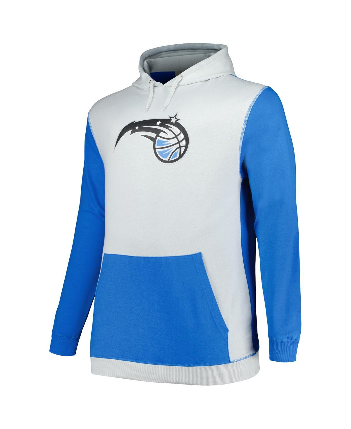 Shop Fanatics Men's  Blue, Silver Orlando Magic Big And Tall Primary Arctic Pullover Hoodie In Blue,silver