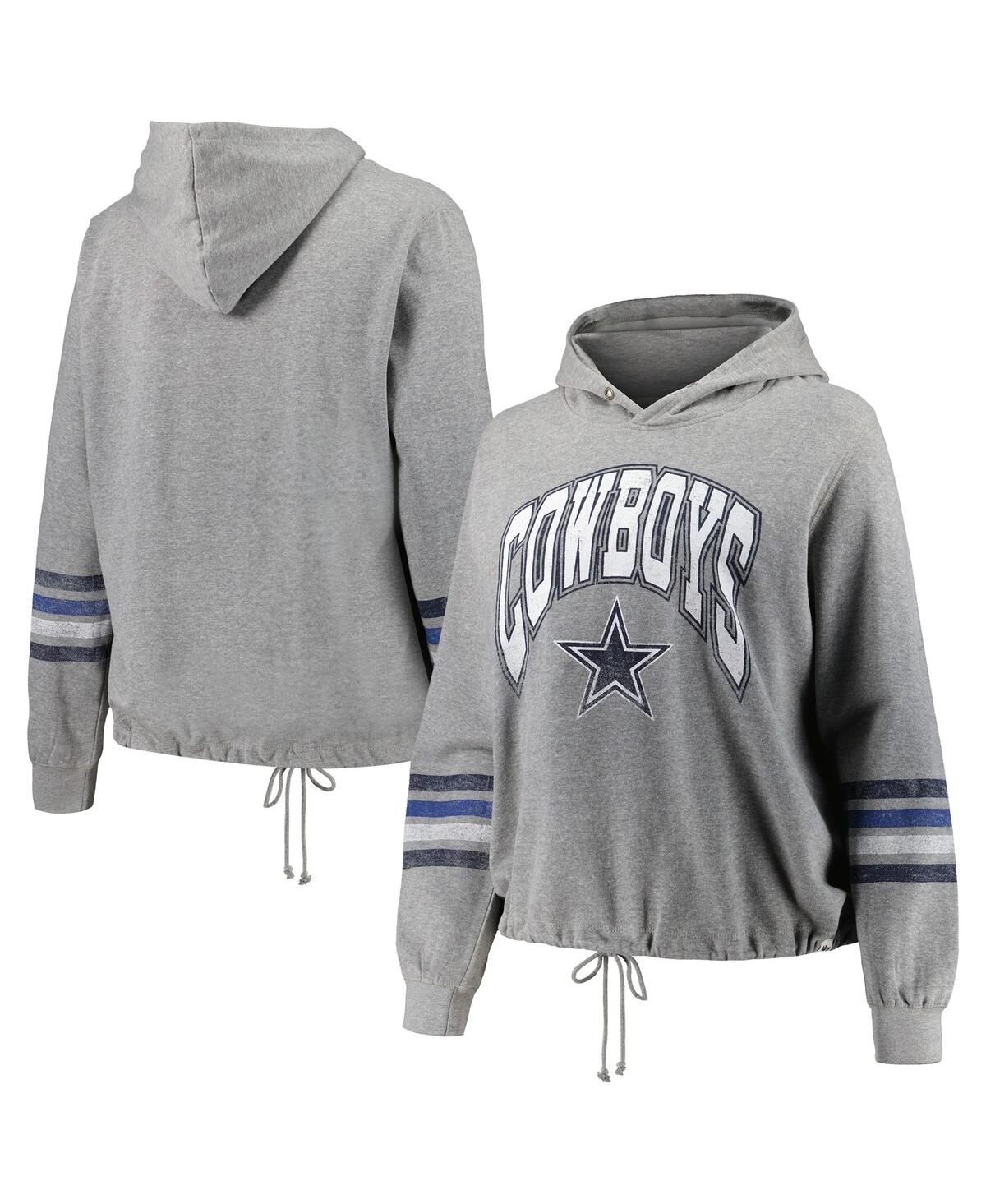 47 Brand Women's ' Heather Gray Distressed Dallas Cowboys Plus Size Upland Bennett Pullover Hoodie