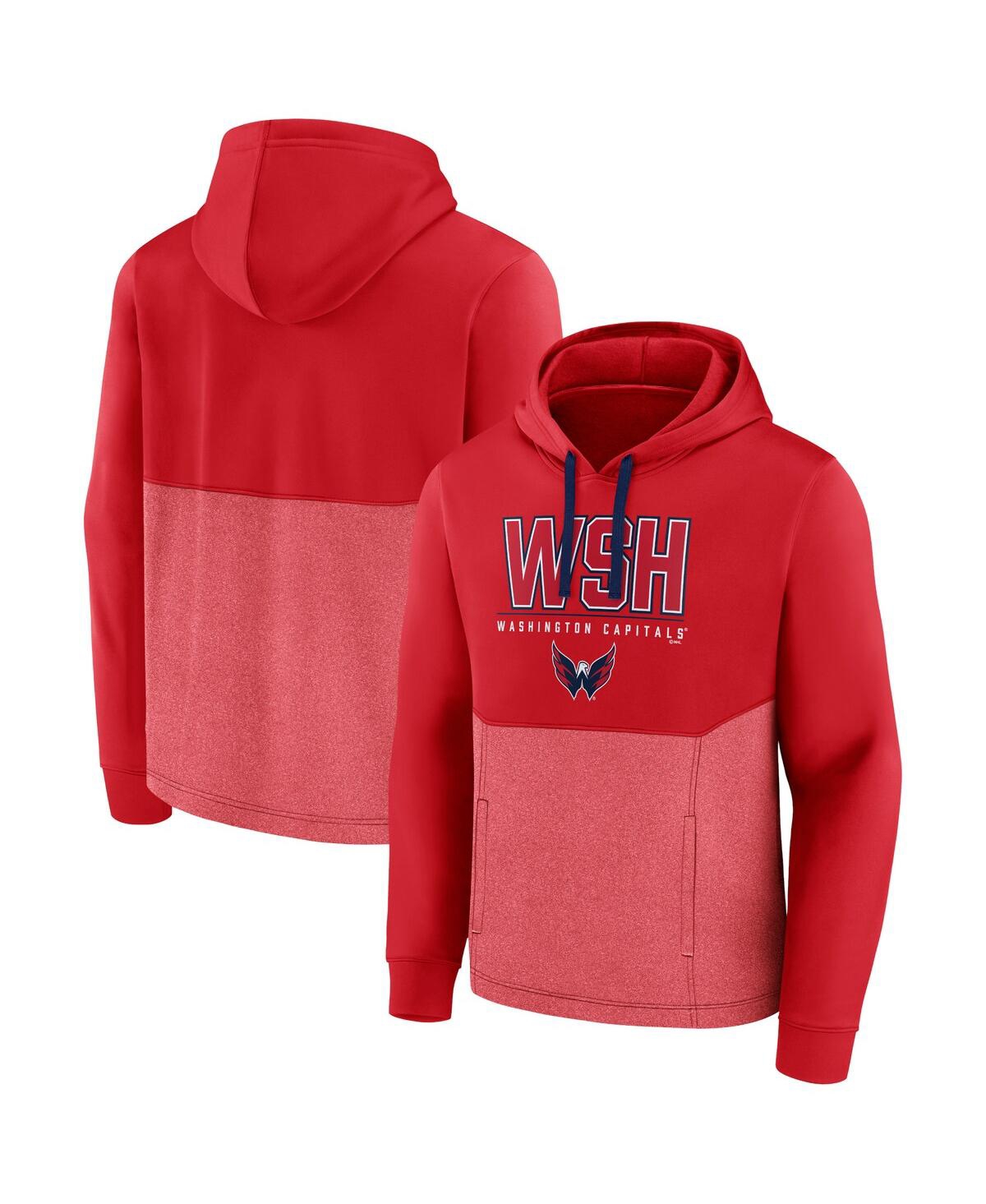 Fanatics Men's  Red Washington Capitals Successful Tri-blend Pullover Hoodie