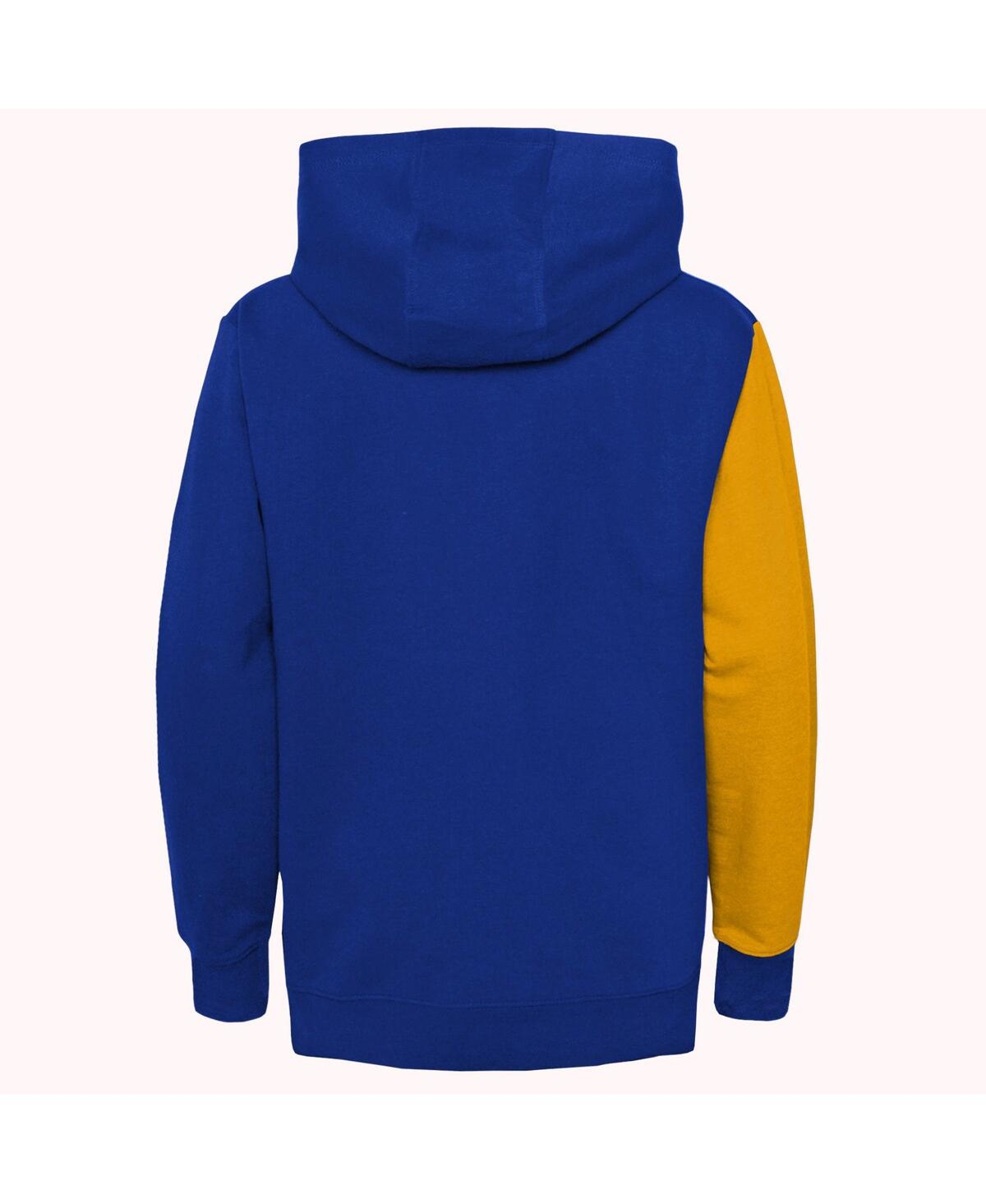 Outerstuff Big Boys Gold, Blue St. Louis Blues Unrivaled Pullover Hoodie In Gold,blue