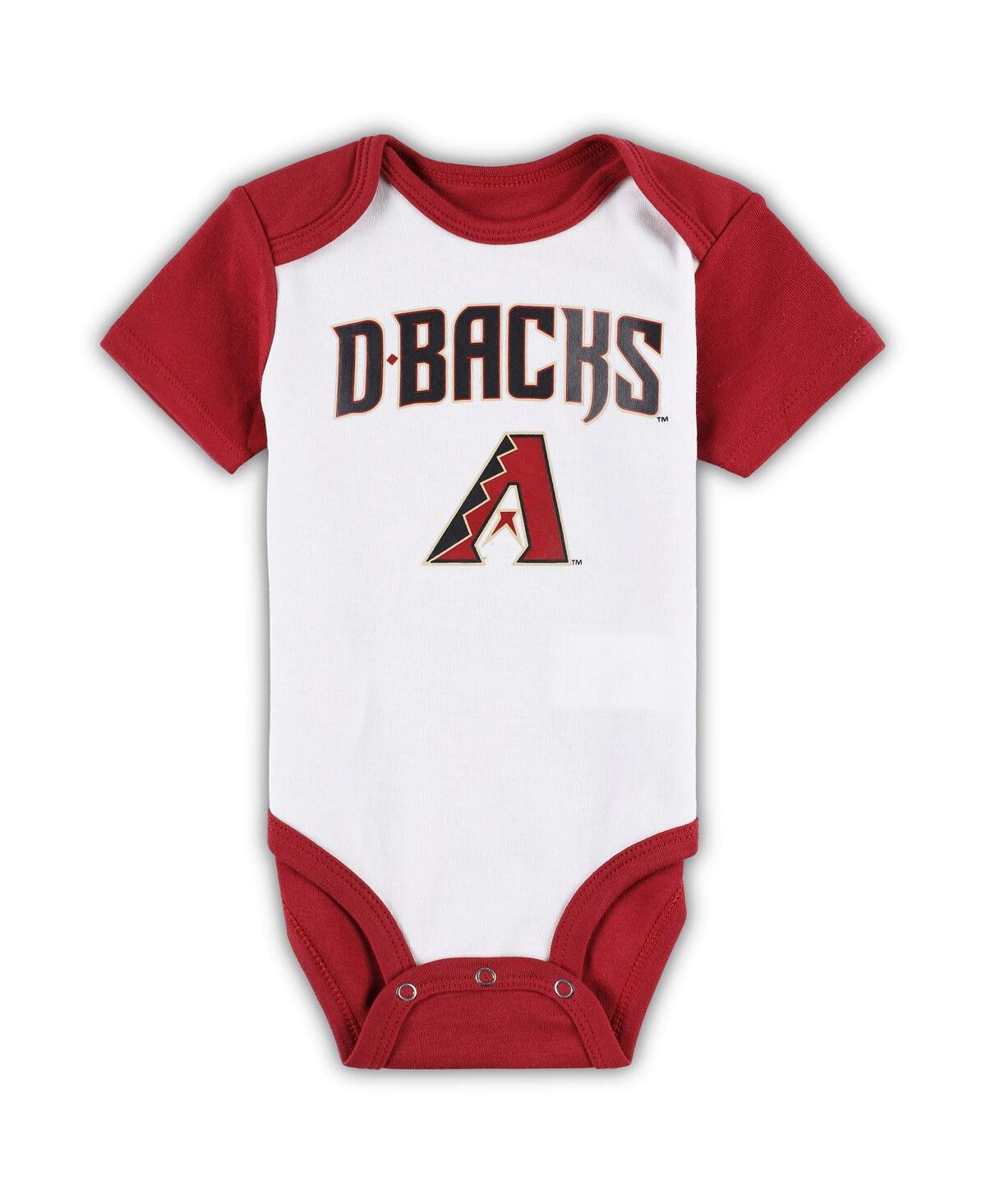 Outerstuff Infant Boys And Girls White, Heather Gray Arizona Diamondbacks Two-pack Little Slugger Bodysuit Set In White,heather Gray