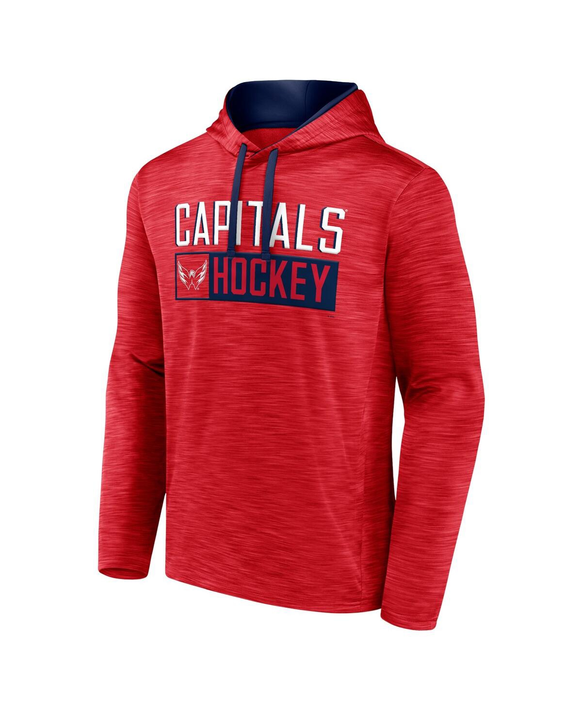 Fanatics Branded Heather Red Washington Capitals Close Shave Pullover Hoodie In Heather Red