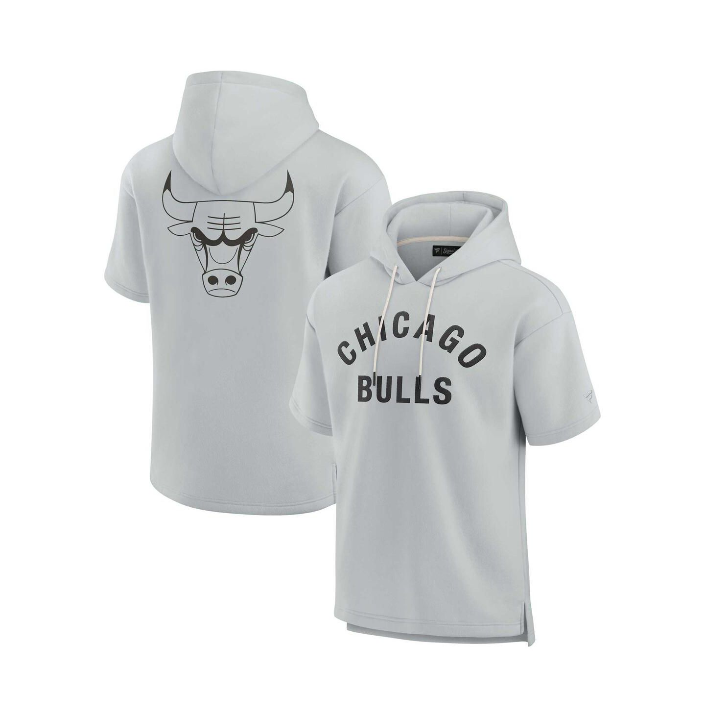 Худи Fanatics Signature Gray Chicago Bulls Super Soft Fleece Short Sleeve Pullover — фото 1