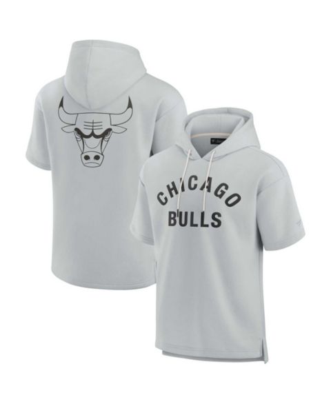 Худи Fanatics Signature Gray Chicago Bulls Super Soft Fleece Short Sleeve Pullover