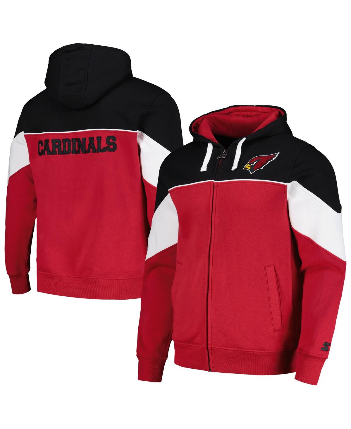 Shop Starter Men's  Cardinal, Black Arizona Cardinals Running Back Full-zip Hoodie In Cardinal,black