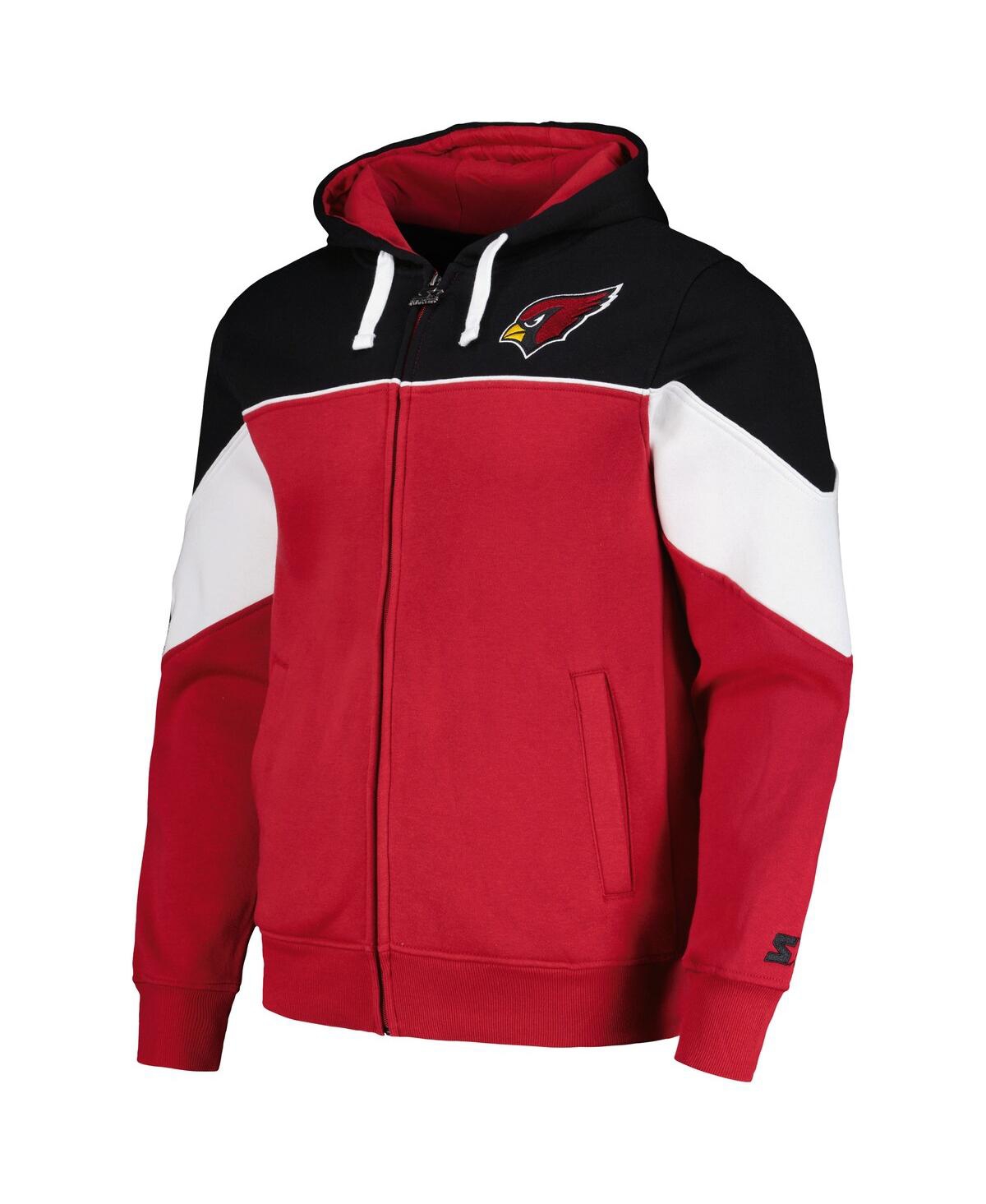 Shop Starter Men's  Cardinal, Black Arizona Cardinals Running Back Full-zip Hoodie In Cardinal,black