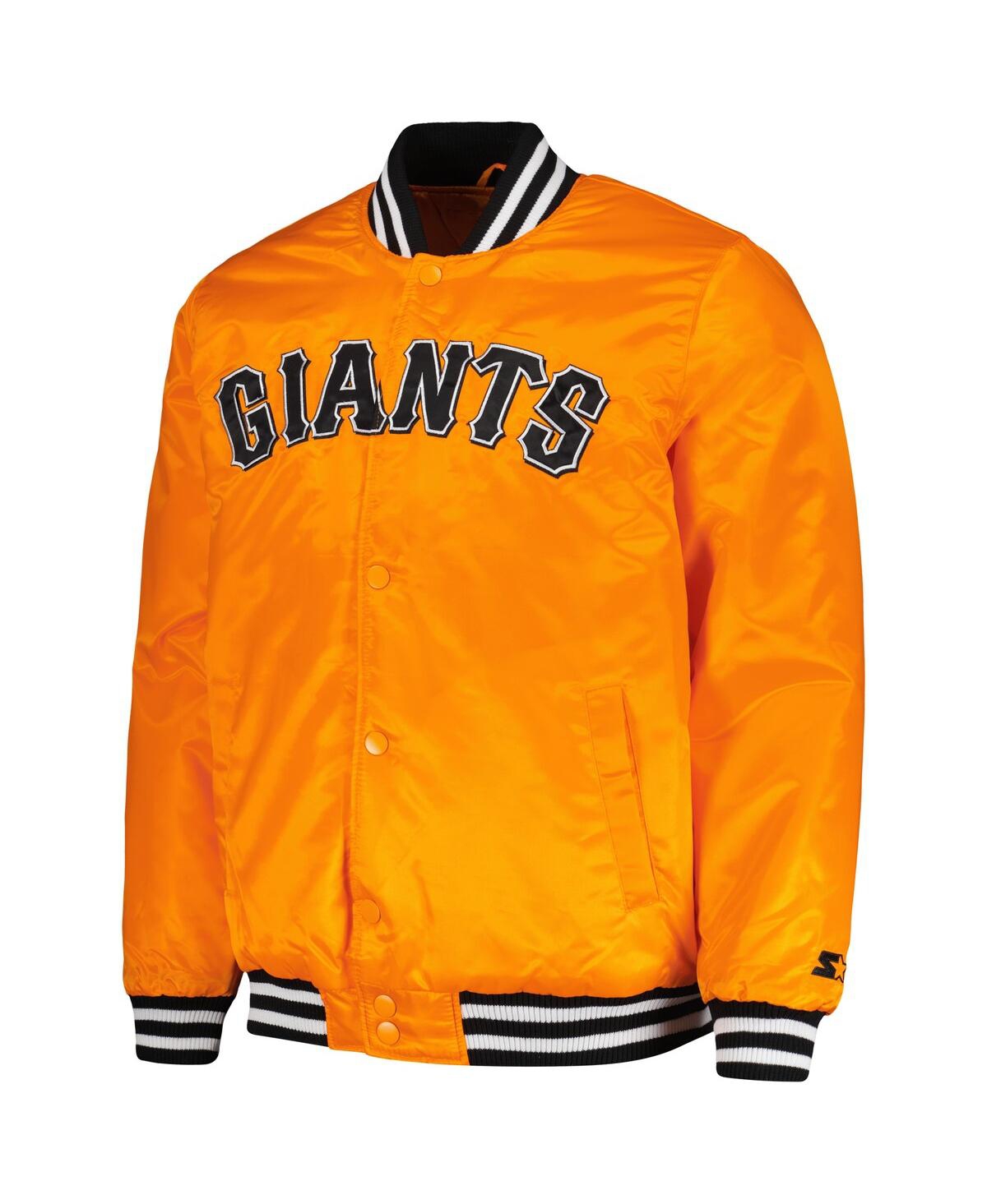 Men's StarterSan Francisco Giants Cross Bronx Fashion Satin Full-Snap Varsity Jacket - Orange