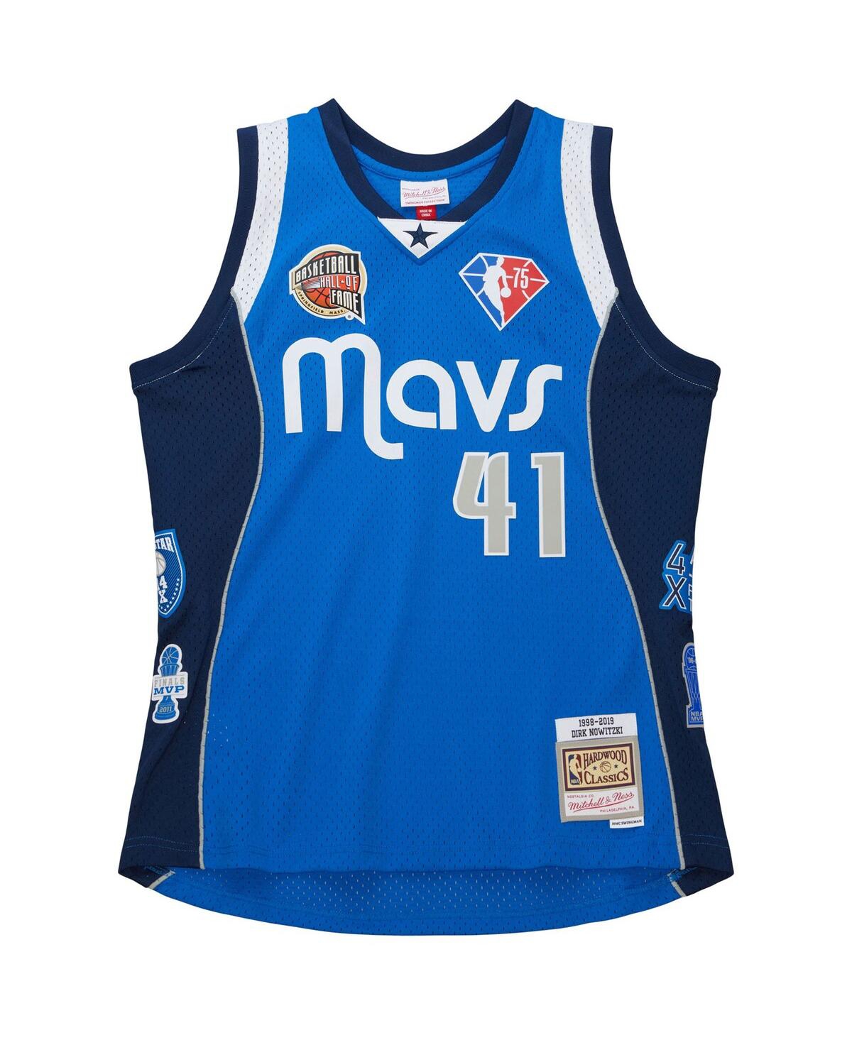 Men's and Women's Mitchell & Ness Dirk NowitzkiDallas Mavericks Hall of Fame Class of 2023 Throwback Swingman Jersey - Blue