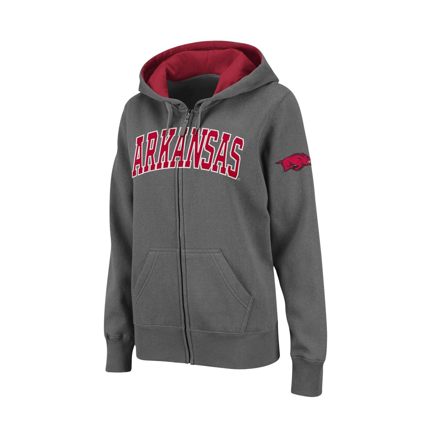 Женское худи Colosseum Arkansas Razorbacks Arched Name Full-Zip, цвет: Красный — фото 3