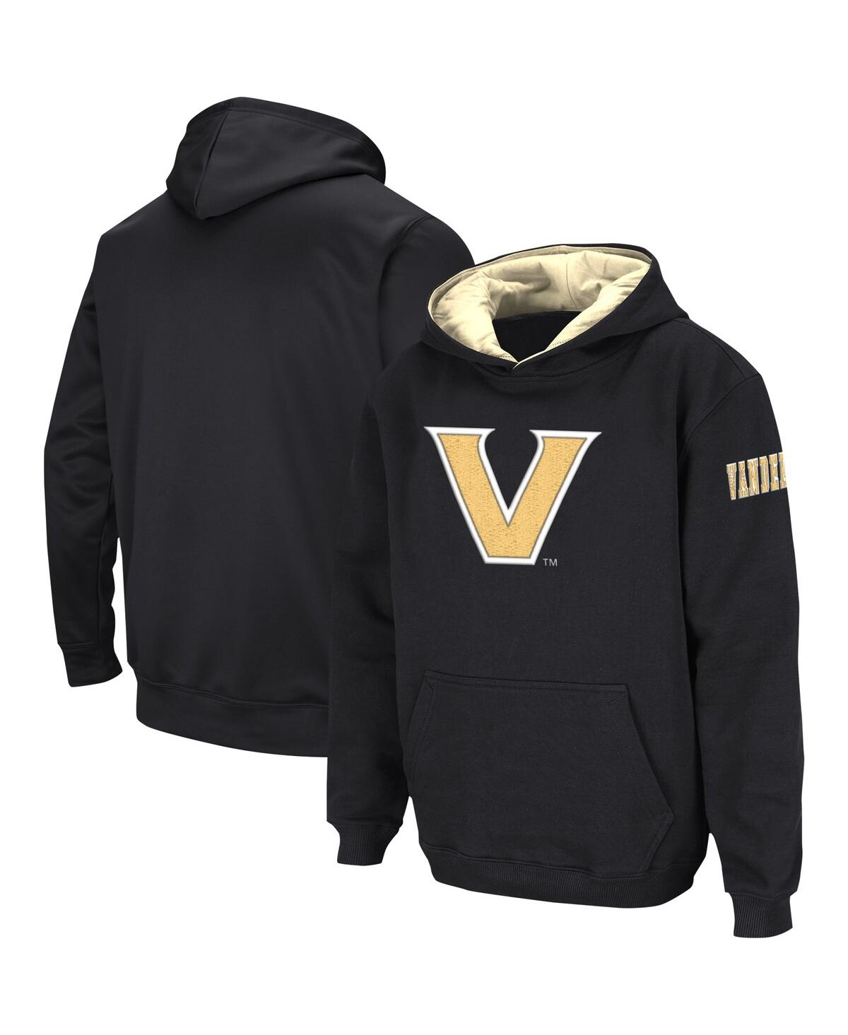 Shop Colosseum Big Boys  Black Vanderbilt Commodores Big Logo Pullover Hoodie