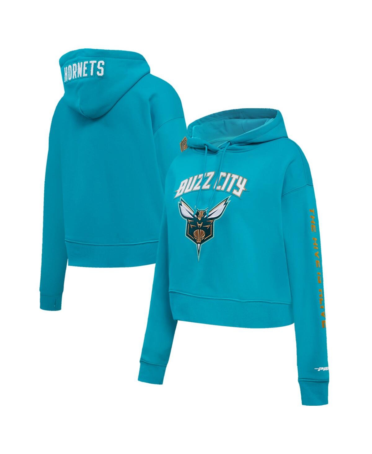 Women's Pro Standard Teal Charlotte Hornets 2023/24 City Edition Cropped Pullover Hoodie - Teal