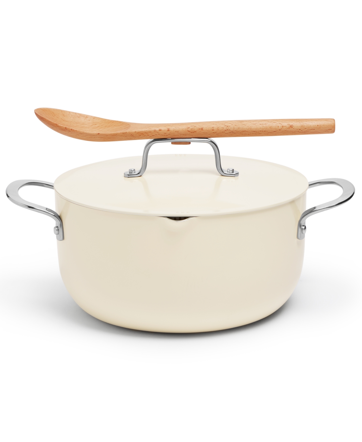 Shop The Cellar 6-qt. Ceramic Nonstick Complete Stock Pot, Created For Macy's In Ivory