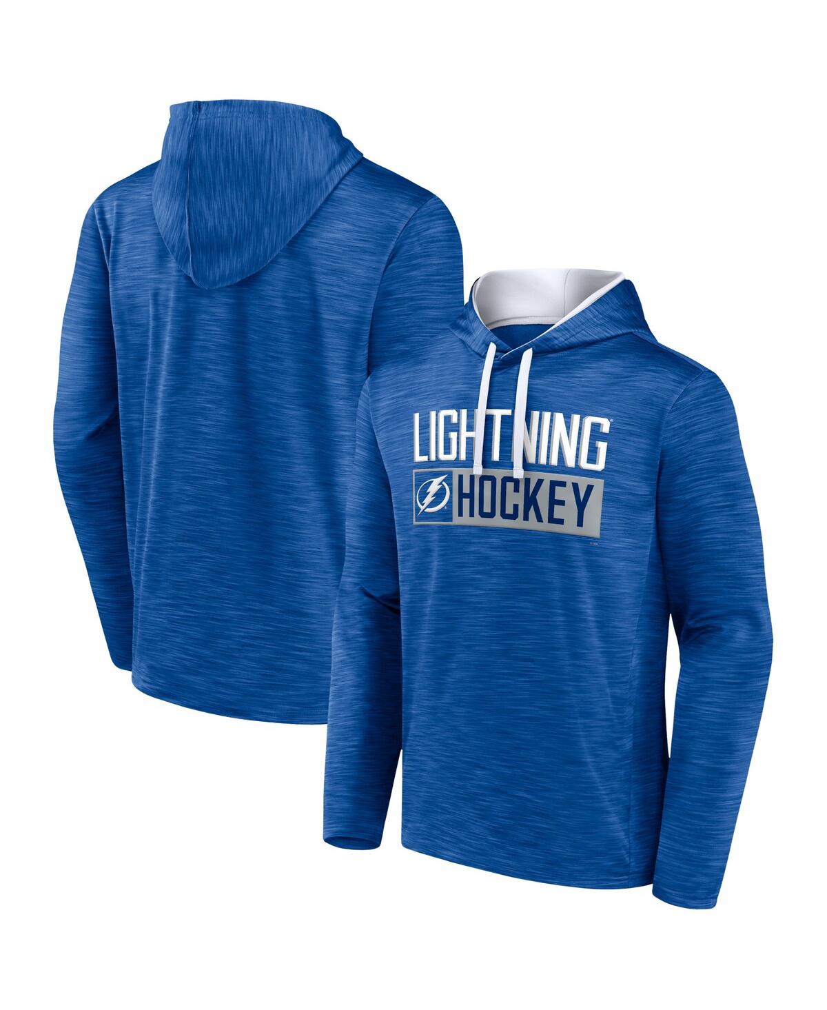 Fanatics Men's  Heather Blue Tampa Bay Lightning Close Shave Pullover Hoodie