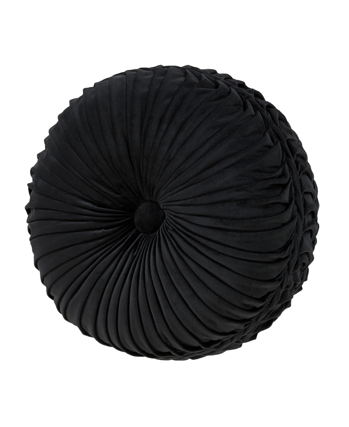 Shop Five Queens Court Davinci Tufted Decorative Pillow, 15" Round In Black