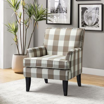 Herrera Classic Upholstered Armchair with Nail Head Trim