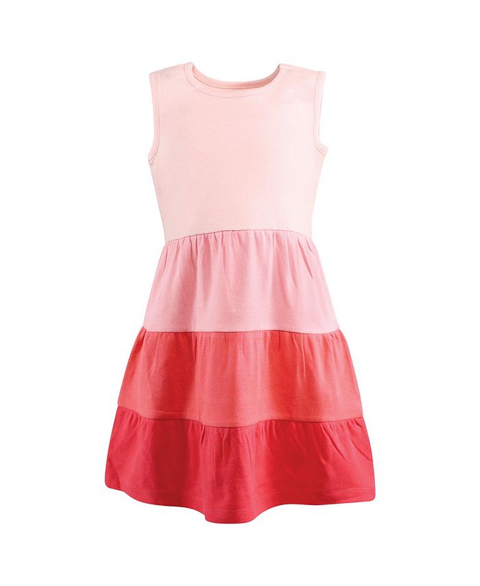 Hudson Baby Big Girls Cotton Dresses, Ombre Coral Teal - Macy's