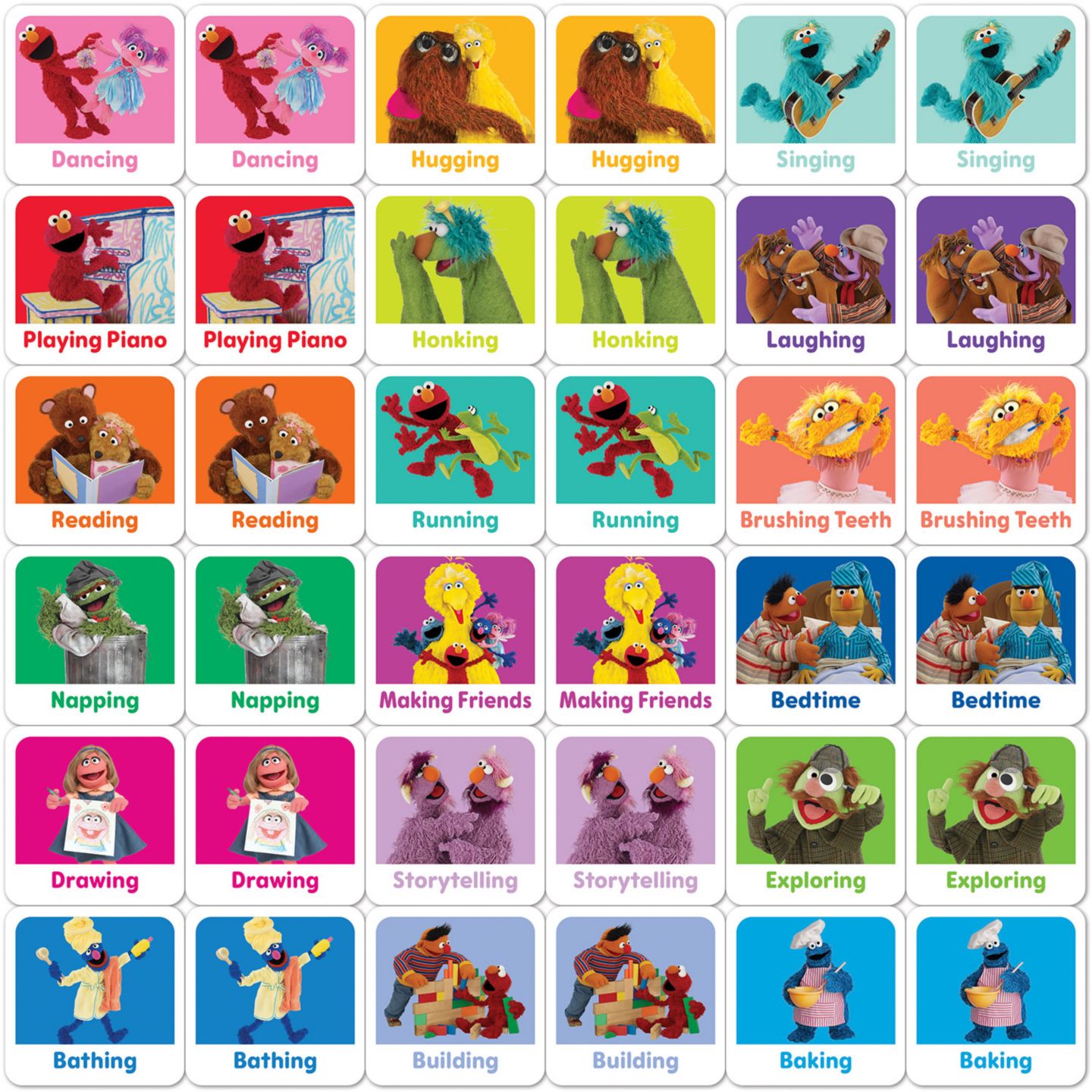 Детская игрушка MasterPieces Puzzles Sesame Street Elmo & Friends 36-Card Matching Game, Ages 3+, цвет: Разноцветный — фото 2