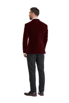 Men's 2-Piece Velvet Birdseye Lapel Slim-Fit Tuxedo