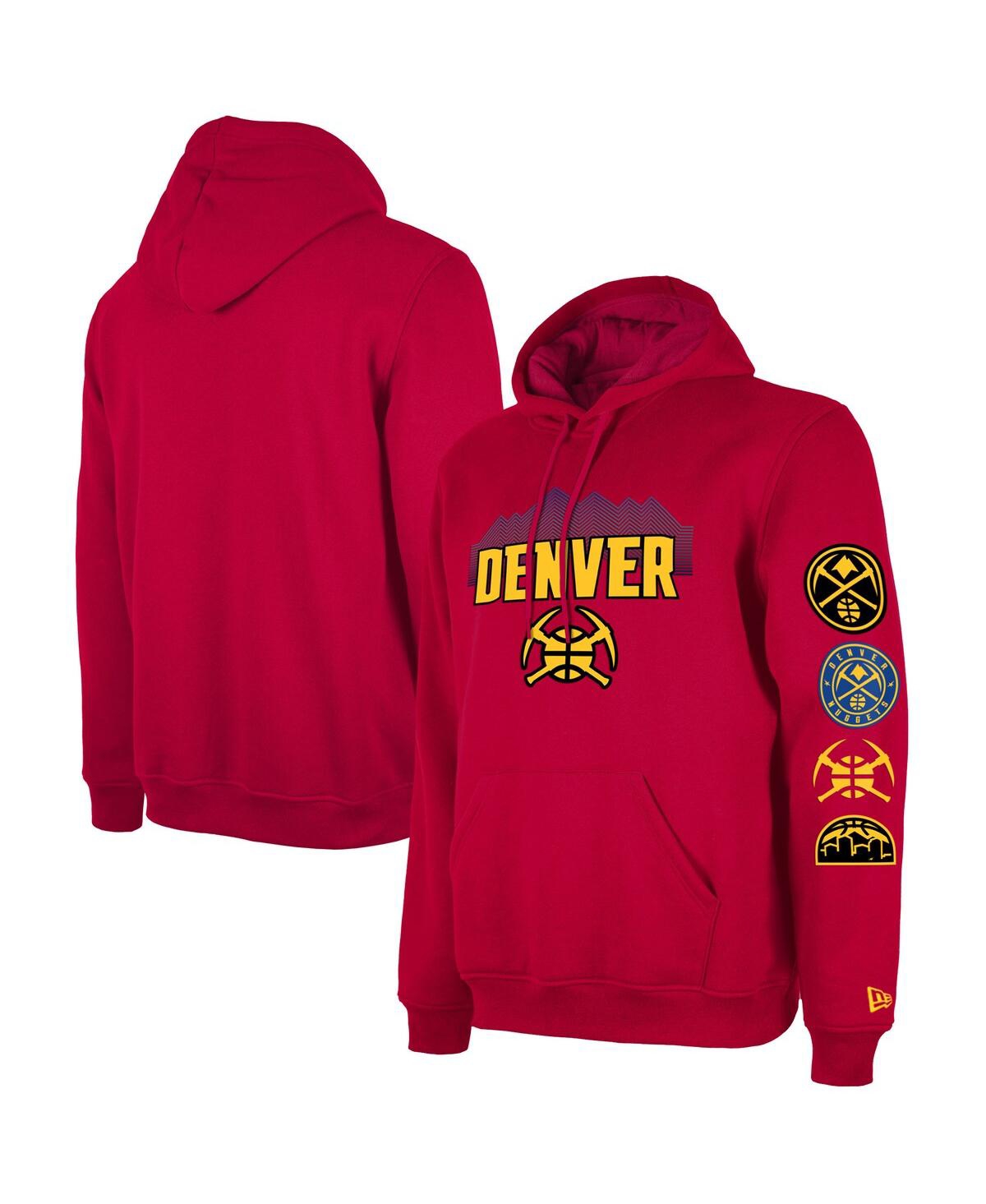 NEW ERA MEN'S NEW ERA RED DENVER NUGGETS BIG AND TALL 2023/24 CITY EDITION JERSEY PULLOVER HOODIE