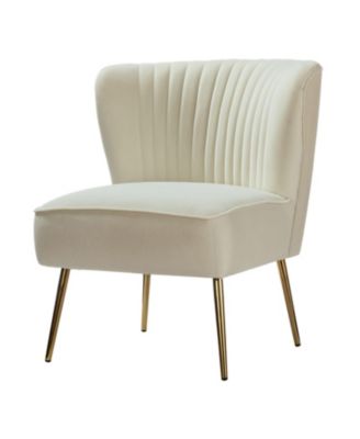 Velvet Accent Chair with Gold Metal Legs for Bedroom Guest Room Vanity