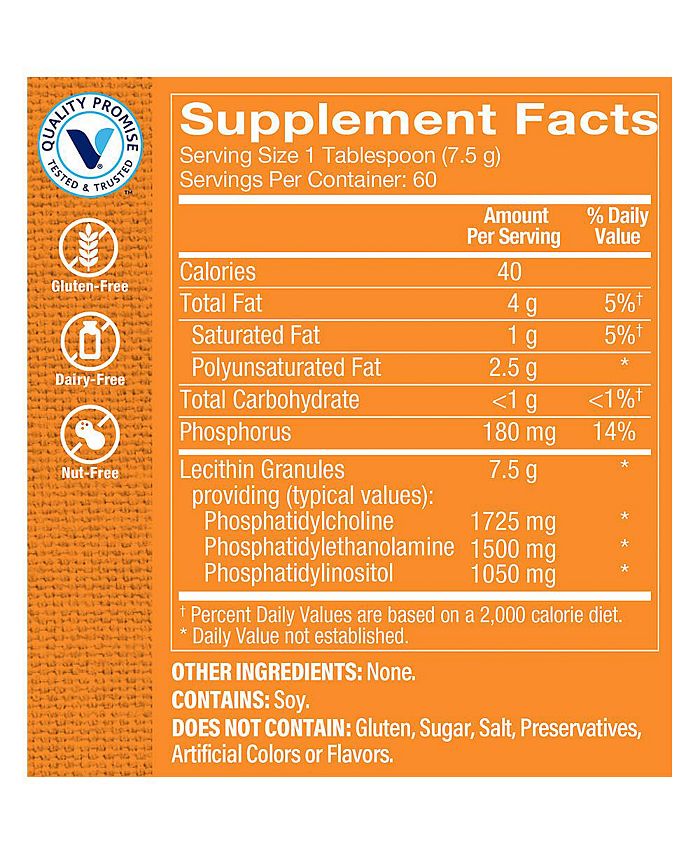 The Vitamin Shoppe Lecithin Granules Powder Supports Nerve Function