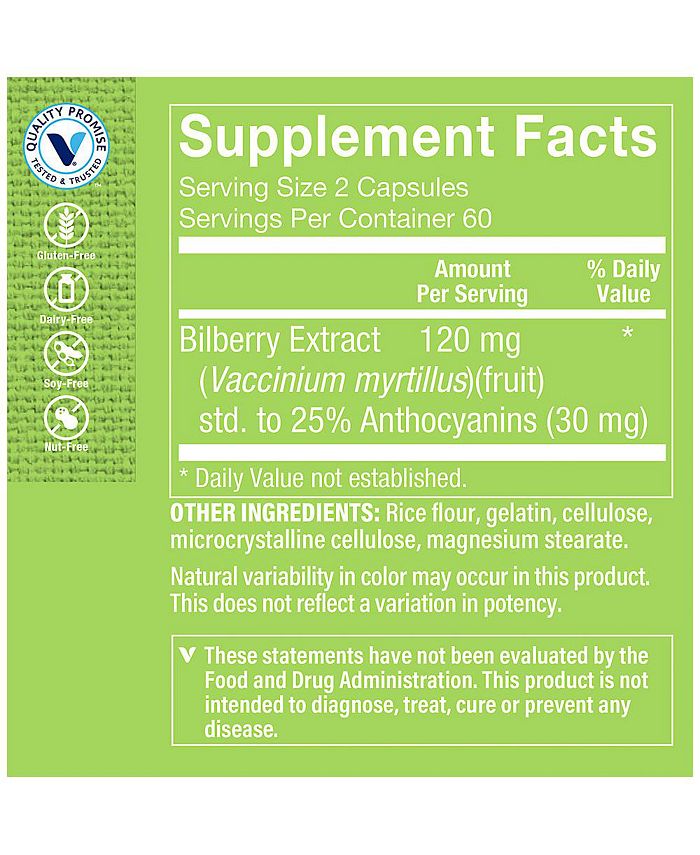 The Vitamin Shoppe Bilberry Extract Standardized to 25 Anthocyanins