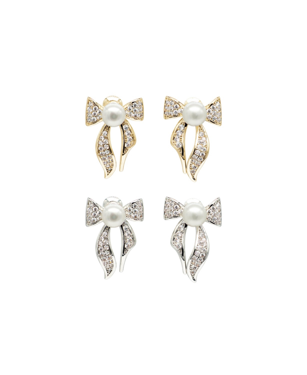 Freshwater Pearl Butterfly Stud Earrings Set - Assorted Pre-pack