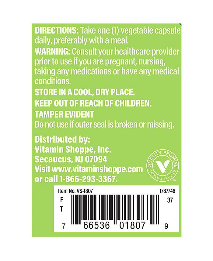 The Vitamin Shoppe Triple Strength Green Tea Extract Decaffeinated Antioxidant 750 MG (100