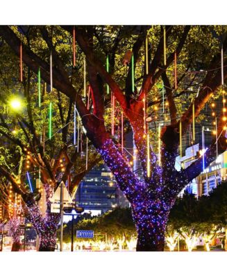 240 LED Meteor Shower Rain String Light 10 Tube RGB Outdoor Garden Xmas ...