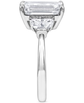 Certified Lab Grown Emerald Diamond Three Stone Engagement Ring (4-5/8 ct. t.w.) in 14k Gold