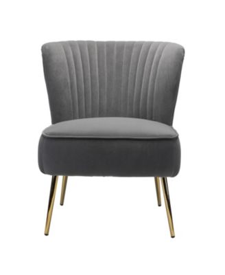 Velvet Accent Chair with Gold Metal Legs for Bedroom Guest Room Vanity