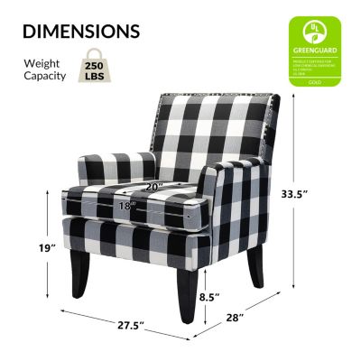 Herrera Classic Upholstered Armchair with Nail Head Trim