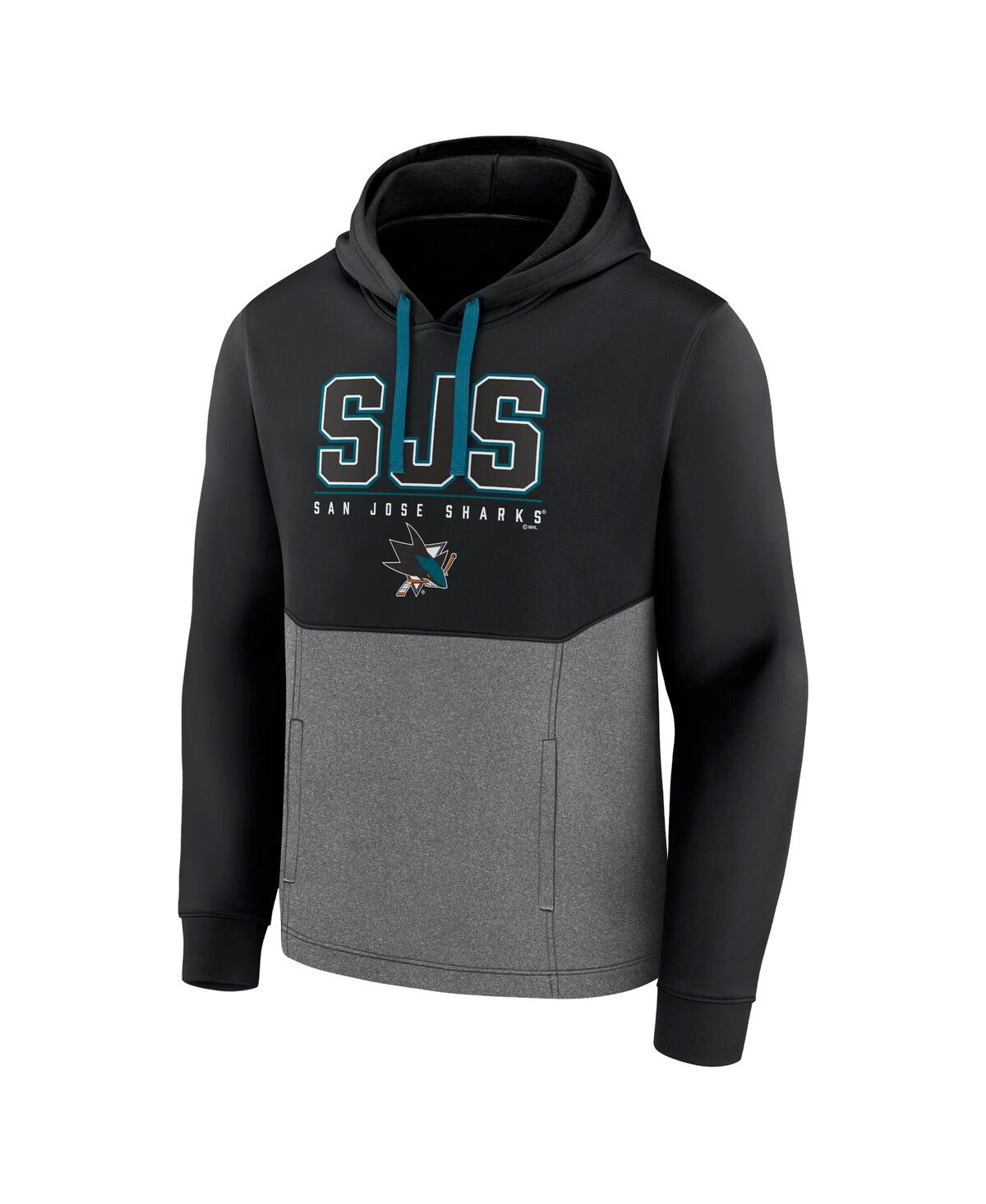 Shop Fanatics Men's  Black San Jose Sharks Successful Tri-blend Pullover Hoodie