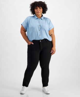 Style & Co - Plus Size Mid-Rise Slim-Leg Stretch Jeans