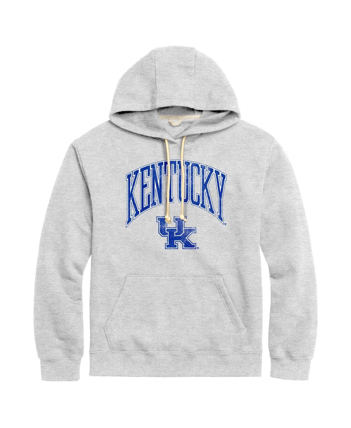 Shop League Collegiate Wear Men's  Heather Gray Distressed Kentucky Wildcats Tall Arch Essential Pullover
