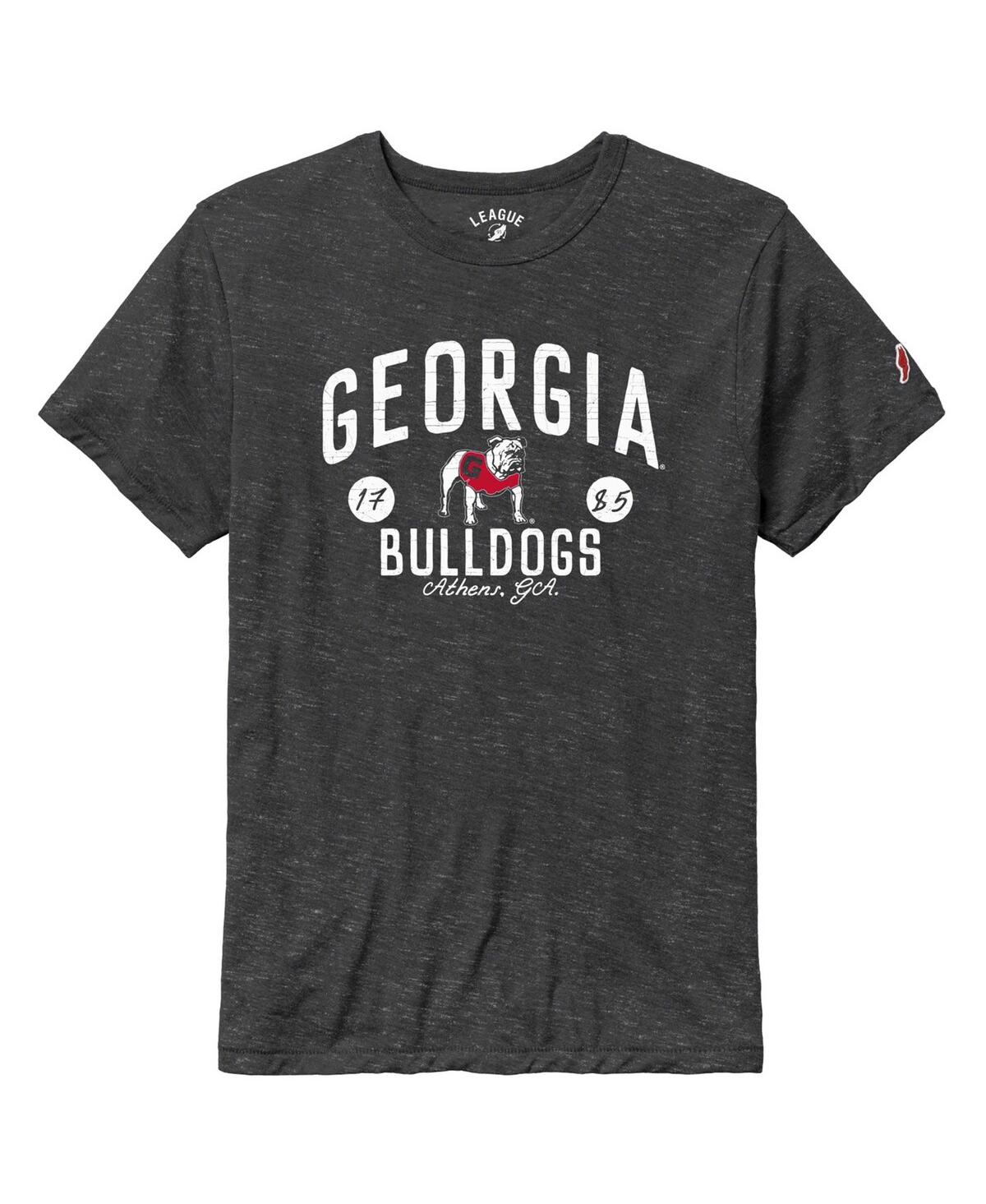 Men's League Collegiate Wear Heather Charcoal Distressed Georgia Bulldogs Bendy Arch Victory Falls Tri-Blend T-shirt - Heather Charcoal
