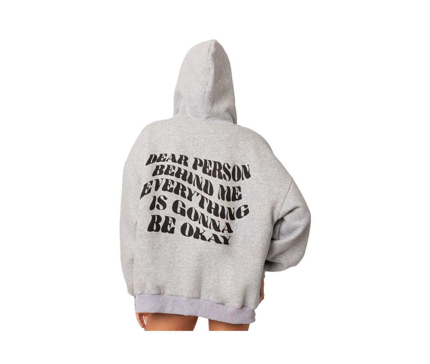 Женское худи Edikted Everything's ok zip up oversized — фото 2