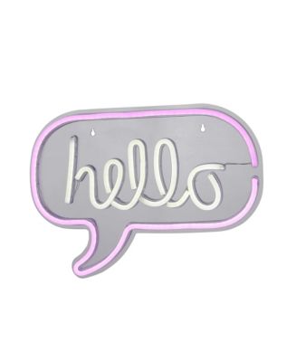 Loft Lyfe Samaria Hello Neon Sign USB Powered - Macy's