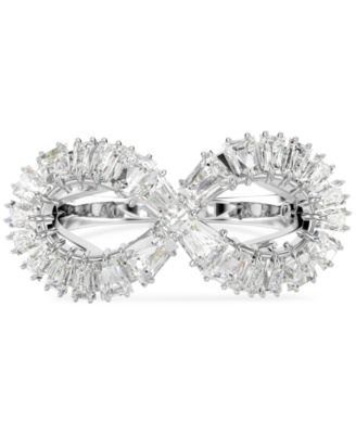 Swarovski - Rhodium-Plated Baguette Crystal Infinity Statement Ring