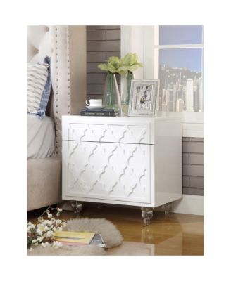 Keira MDF Lacquer-Finish Lucite Leg Side Table