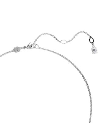 Rhodium-Plated Mixed Crystal Infinity Pendant Necklace, 15" + 2-3/4" extender