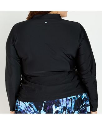 Women's Plus Size Half-Zip Nora Swim Top